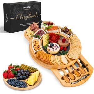 SMIRLY Charcuterie Boards Set: Charcuterie Board Set, Bamboo Cheese Board Set